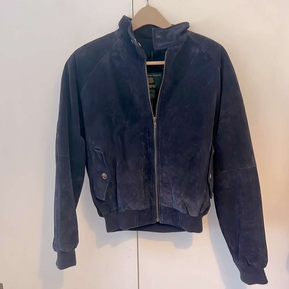 Orvis blue suede jacket